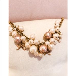 Betsey Johnson Pearl and Bow Necklace
